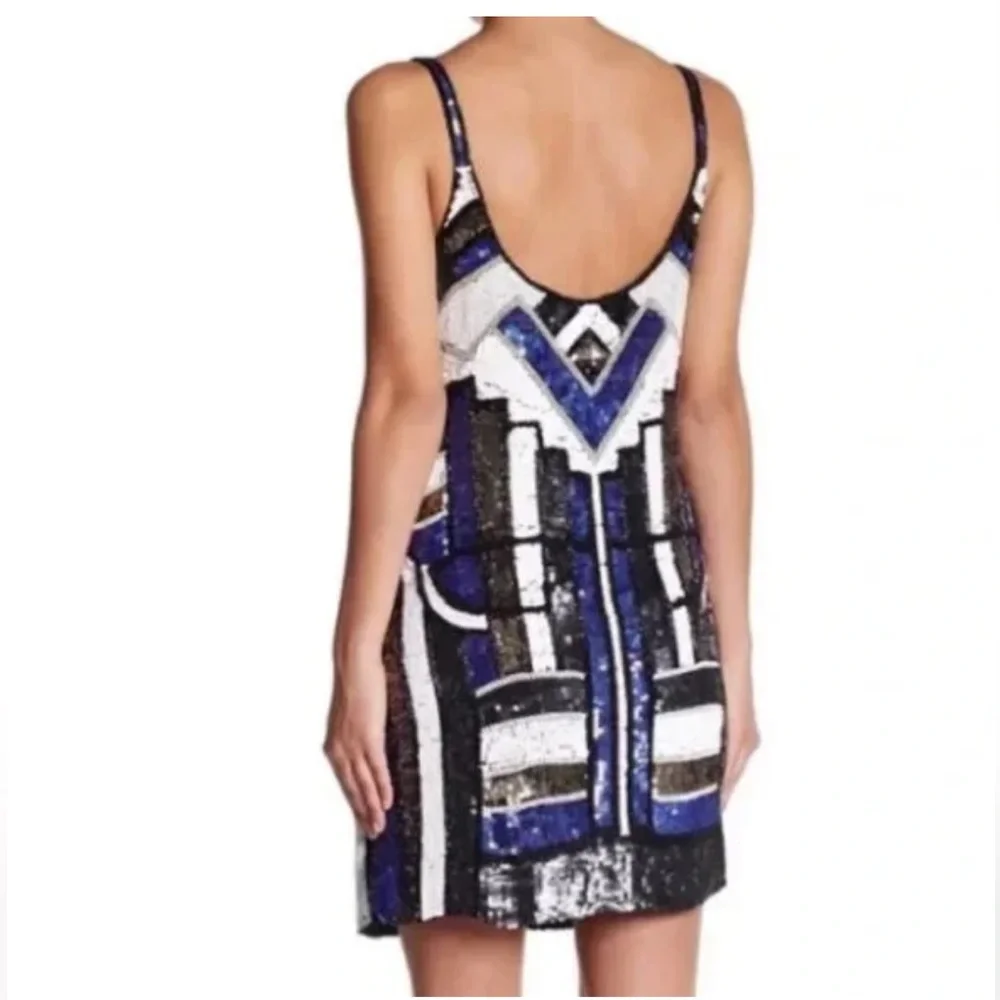 Parker Hayden Art-Deco Flapper Style Beaded Sequin Mini-Dress, 8/10 - Picture 2 of 10